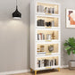 Modern Engineered Wood Bookcase White Standard Shelf with Door 23.6"L x 13.9"W x 78.6"H White Clearhalo 'Bookcases' 'furn' 'furn_bookcases' 'Furniture' 'Office Furniture' 5592956
