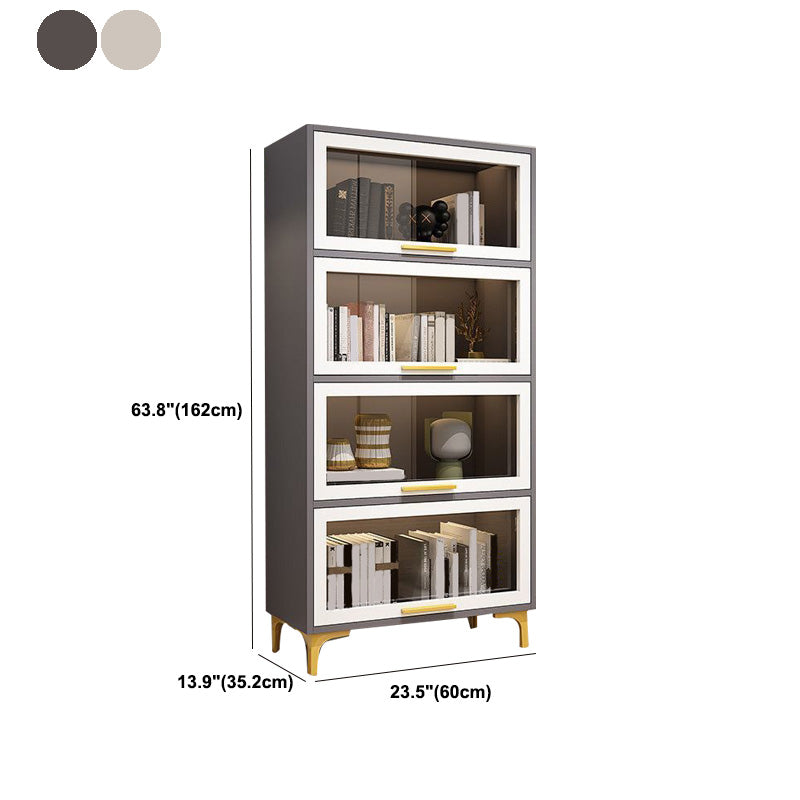 Modern Engineered Wood Bookcase White Standard Shelf with Door Clearhalo 'Bookcases' 'furn' 'furn_bookcases' 'Furniture' 'Office Furniture' 5592966