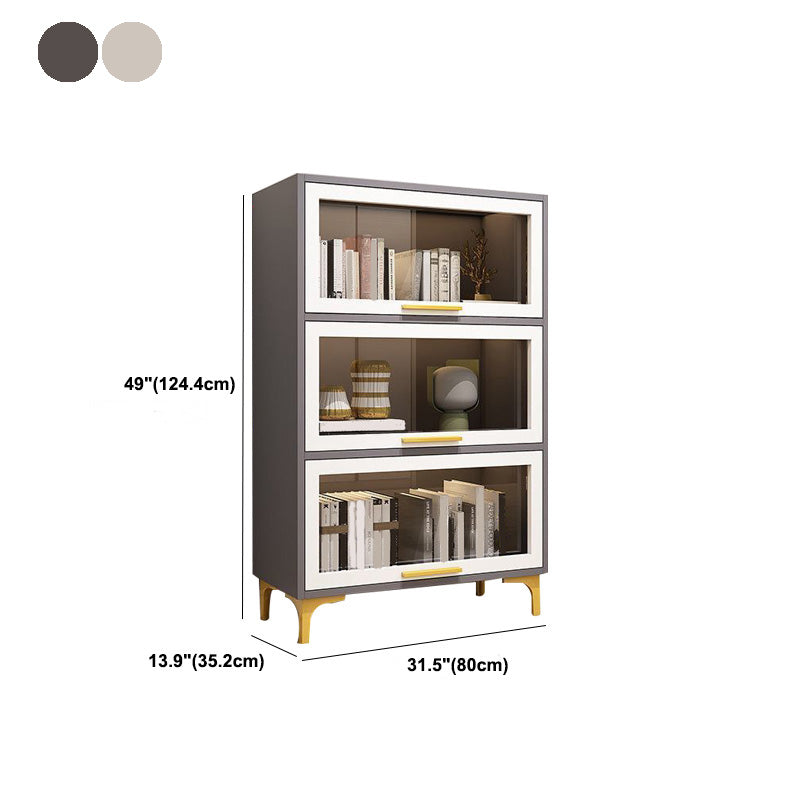 Modern Engineered Wood Bookcase White Standard Shelf with Door Clearhalo 'Bookcases' 'furn' 'furn_bookcases' 'Furniture' 'Office Furniture' 5592967