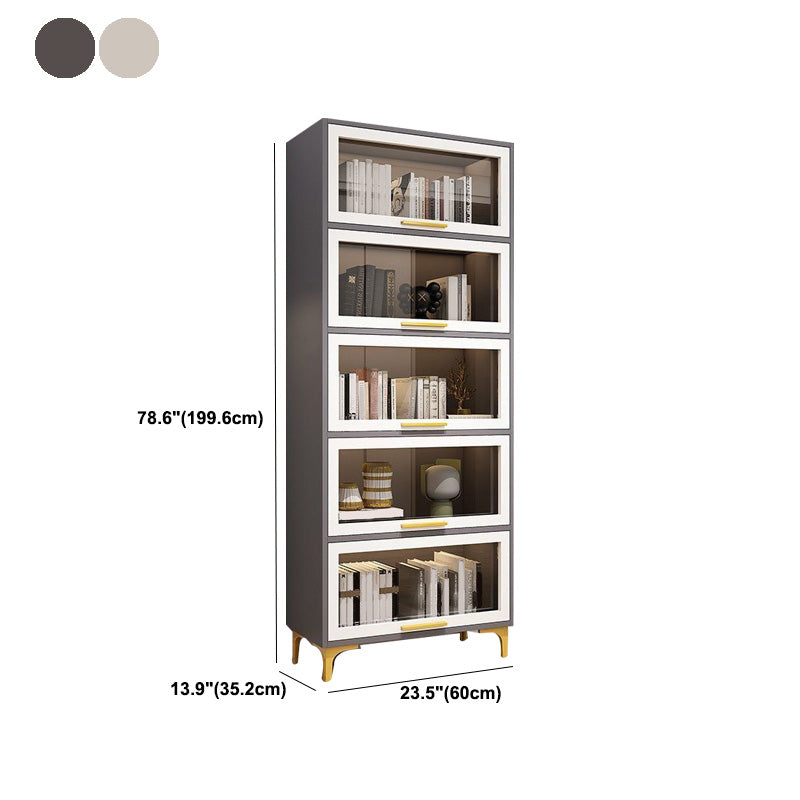 Modern Engineered Wood Bookcase White Standard Shelf with Door Clearhalo 'Bookcases' 'furn' 'furn_bookcases' 'Furniture' 'Office Furniture' 5592969