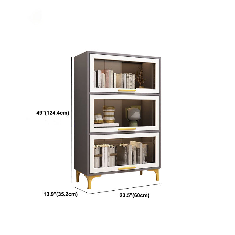 Modern Engineered Wood Bookcase White Standard Shelf with Door Clearhalo 'Bookcases' 'furn' 'furn_bookcases' 'Furniture' 'Office Furniture' 5592970