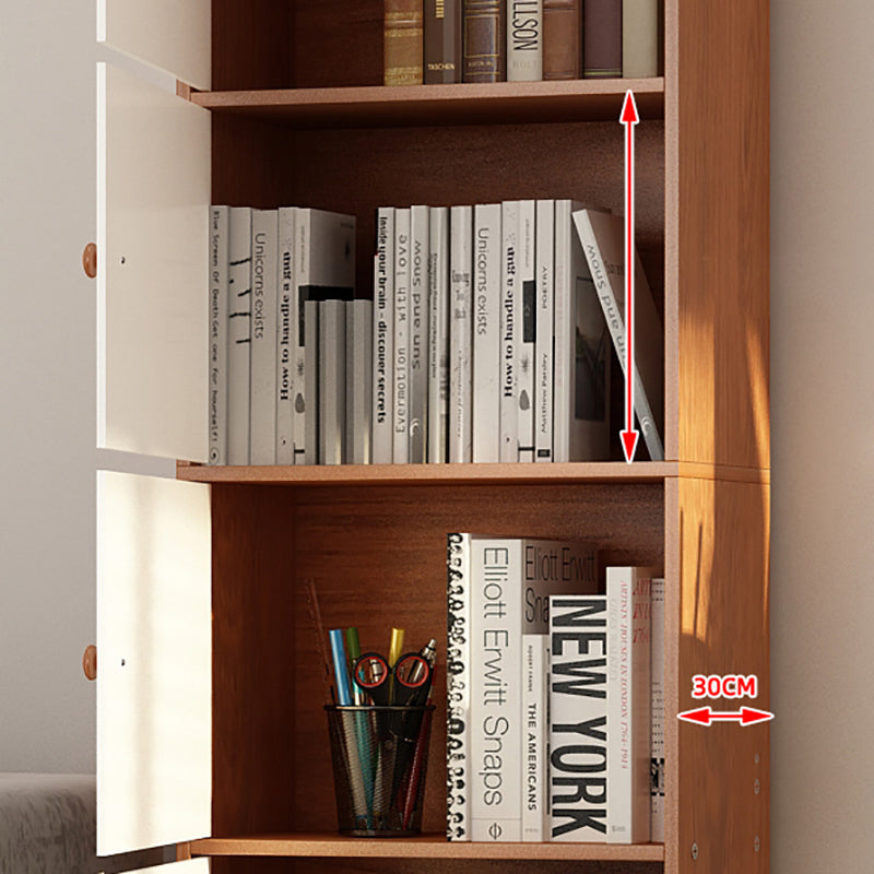 Modem Bookcase Engineered Wood Standard Bookshelf with Doors