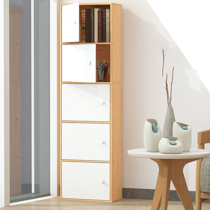 Modem Bookcase Engineered Wood Standard Bookshelf with Doors