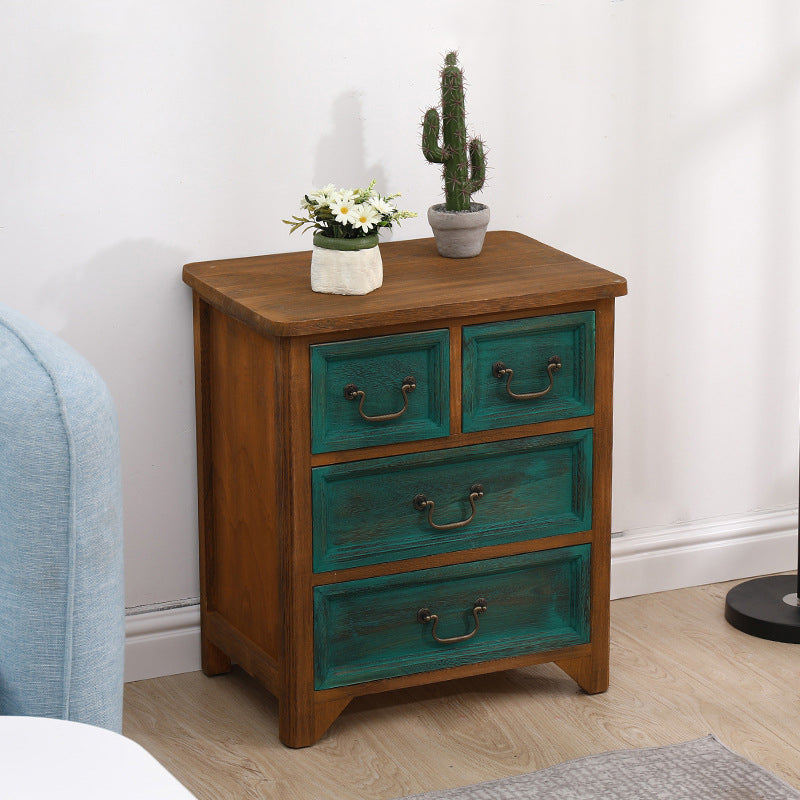Traditional Matte Finish Storage Chest Bedroom Solid Wood Dresser 19.7"L x 13.8"W x 23.2"H Coffee Green Clearhalo 'Bedroom Furniture' 'Dressers & Chests' 'dressers_chests' 'furn' 'furn_dressers_chests' 'Furniture' 5593002