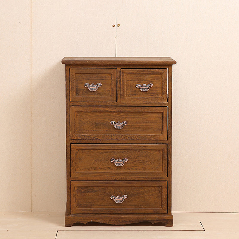 Traditional Matte Finish Storage Chest Bedroom Solid Wood Dresser 19.7"L x 11.8"W x 29.1"H Coffee Clearhalo 'Bedroom Furniture' 'Dressers & Chests' 'dressers_chests' 'furn' 'furn_dressers_chests' 'Furniture' 5593005