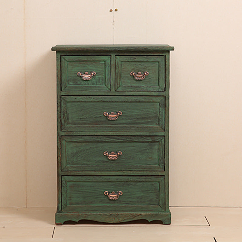 Traditional Matte Finish Storage Chest Bedroom Solid Wood Dresser 19.7"L x 11.8"W x 29.1"H Dark Green Clearhalo 'Bedroom Furniture' 'Dressers & Chests' 'dressers_chests' 'furn' 'furn_dressers_chests' 'Furniture' 5593007