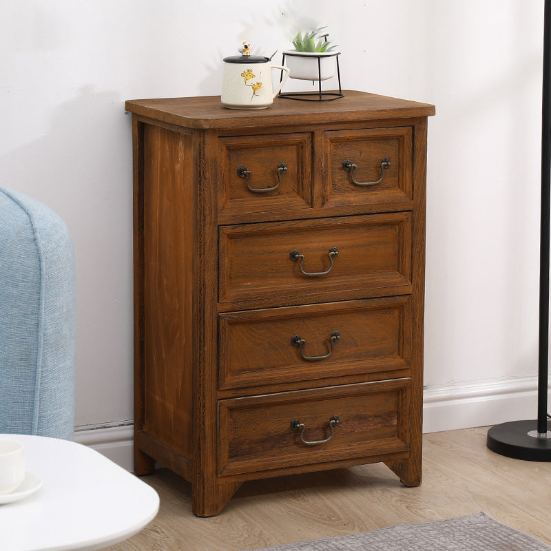 Traditional Matte Finish Storage Chest Bedroom Solid Wood Dresser 19.7"L x 13.8"W x 29.1"H Coffee Clearhalo 'Bedroom Furniture' 'Dressers & Chests' 'dressers_chests' 'furn' 'furn_dressers_chests' 'Furniture' 5593010