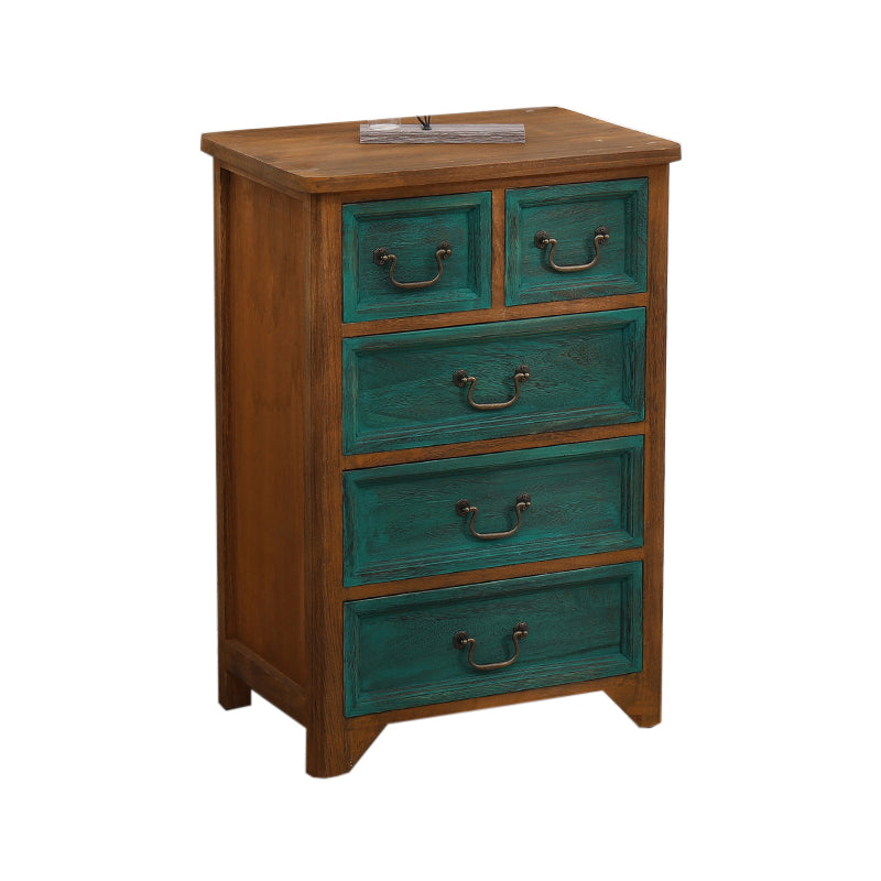 Traditional Matte Finish Storage Chest Bedroom Solid Wood Dresser 19.7"L x 13.8"W x 29.1"H Coffee Green Clearhalo 'Bedroom Furniture' 'Dressers & Chests' 'dressers_chests' 'furn' 'furn_dressers_chests' 'Furniture' 5593012