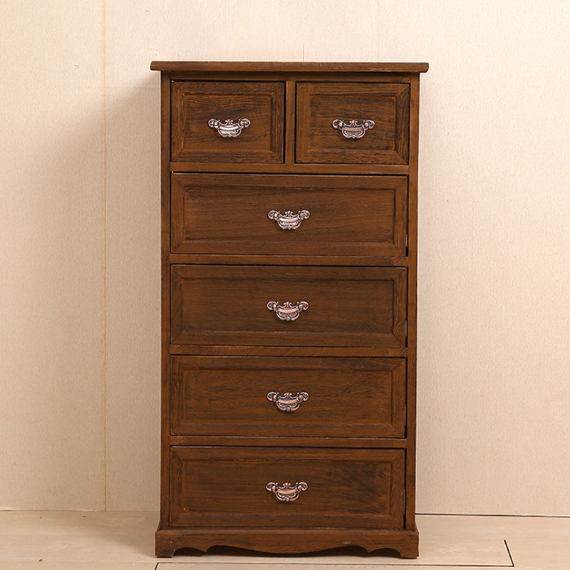 Traditional Matte Finish Storage Chest Bedroom Solid Wood Dresser 20"L x 12"W x 35"H Coffee Clearhalo 'Bedroom Furniture' 'Dressers & Chests' 'dressers_chests' 'furn' 'furn_dressers_chests' 'Furniture' 5593015
