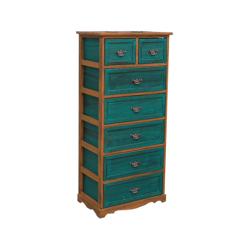 Traditional Matte Finish Storage Chest Bedroom Solid Wood Dresser 19.7"L x 11.8"W x 41.7"H Coffee Green Clearhalo 'Bedroom Furniture' 'Dressers & Chests' 'dressers_chests' 'furn' 'furn_dressers_chests' 'Furniture' 5593029