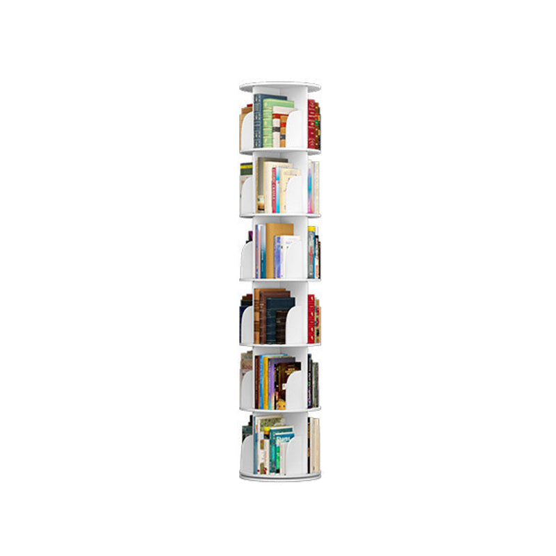 現代の白い本棚コーナー長方形の棚付きのエンジニアリング木製の本棚