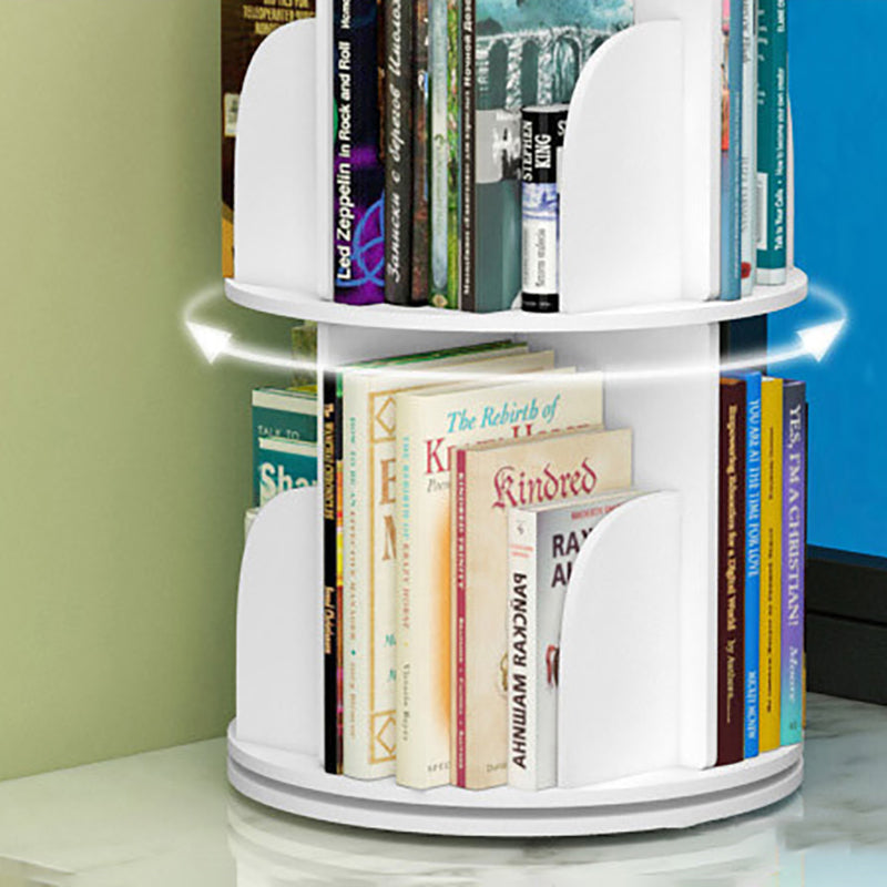 現代の白い本棚コーナー長方形の棚付きのエンジニアリング木製の本棚