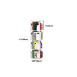 現代の白い本棚コーナー長方形の棚付きのエンジニアリング木製の本棚