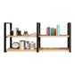 Wall Mounted Storage Bookshelf Industrial Floating Bookcase with Rectangle Shelves