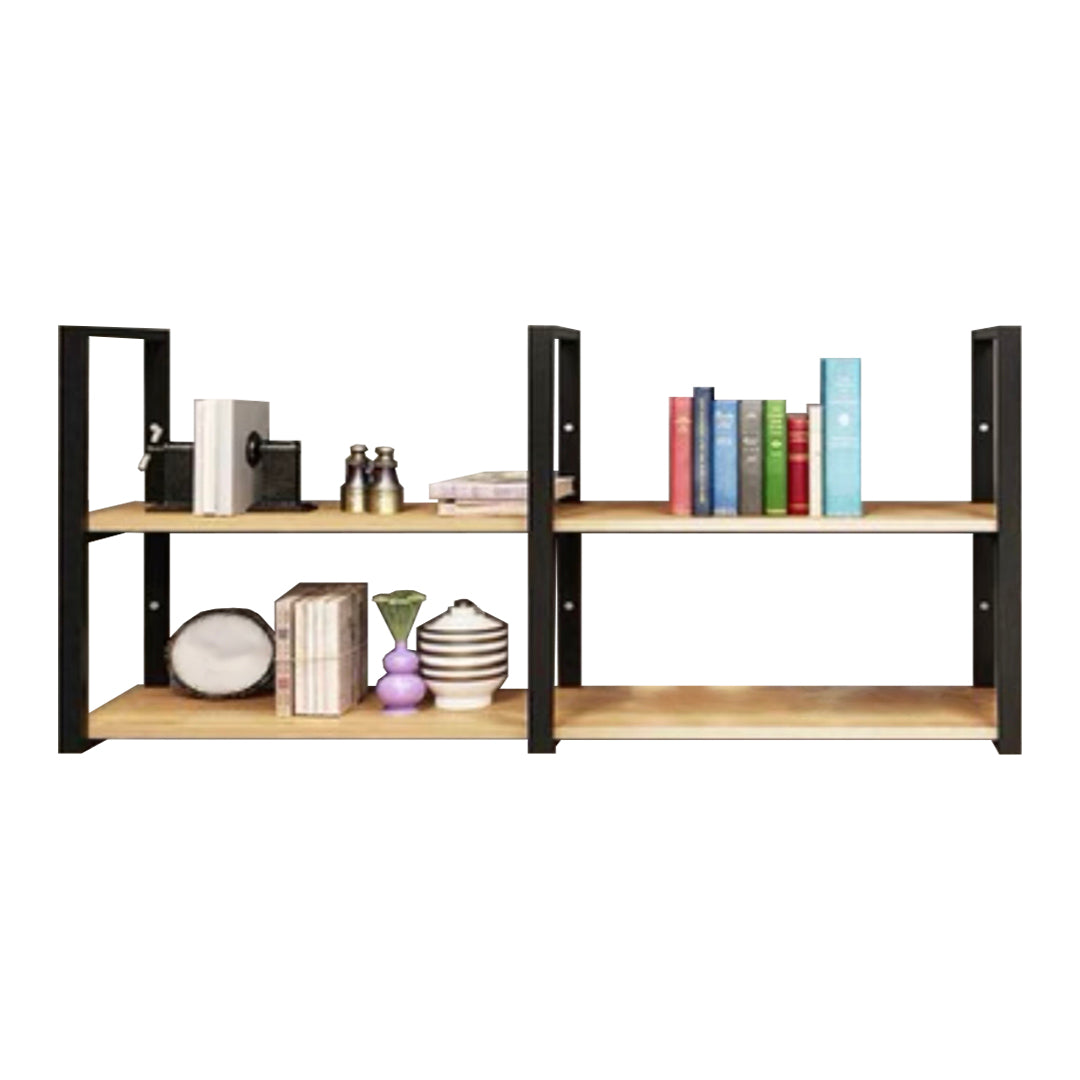 Wall Mounted Storage Bookshelf Industrial Floating Bookcase with Rectangle Shelves