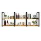 Wall Mounted Storage Bookshelf Industrial Floating Bookcase with Rectangle Shelves