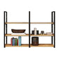 Wall Mounted Storage Bookshelf Industrial Floating Bookcase with Rectangle Shelves