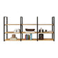 Wall Mounted Storage Bookshelf Industrial Floating Bookcase with Rectangle Shelves