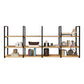 Wall Mounted Storage Bookshelf Industrial Floating Bookcase with Rectangle Shelves