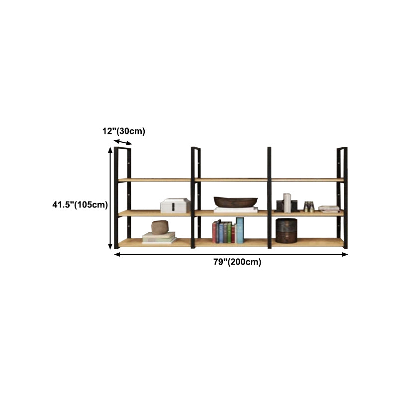 Wall Mounted Storage Bookshelf Industrial Floating Bookcase with Rectangle Shelves