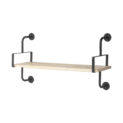 Industrial Wooden Floating Bookshelf Home Wall Mounted Bookcase