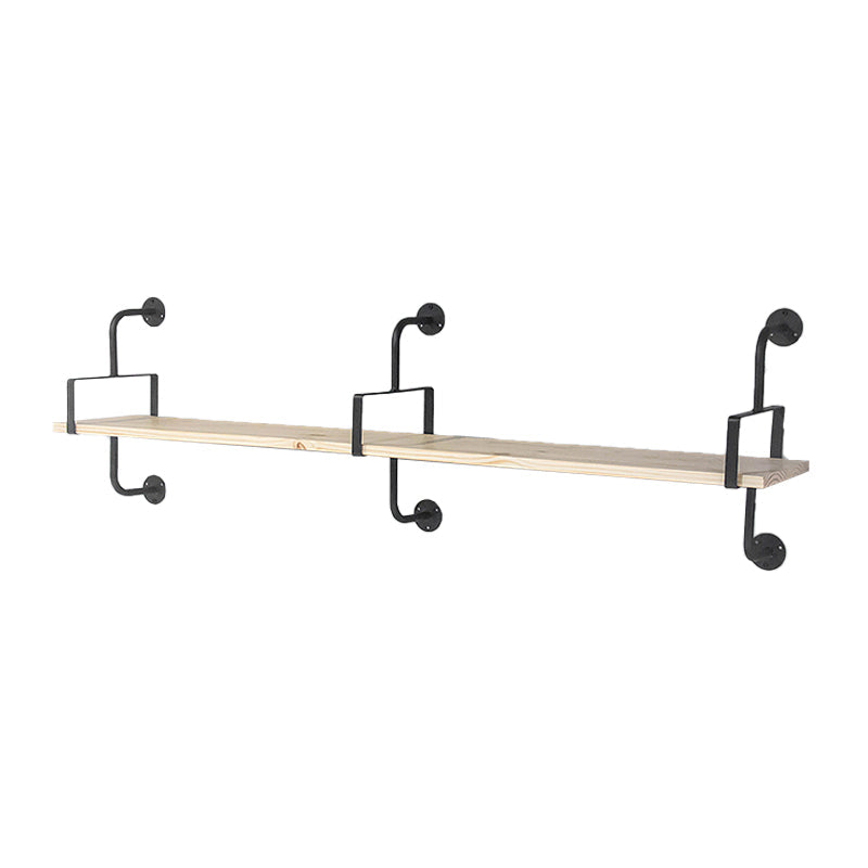 Industrial Wooden Floating Bookshelf Home Wall Mounted Bookcase