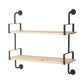 Industrial Wooden Floating Bookshelf Home Wall Mounted Bookcase