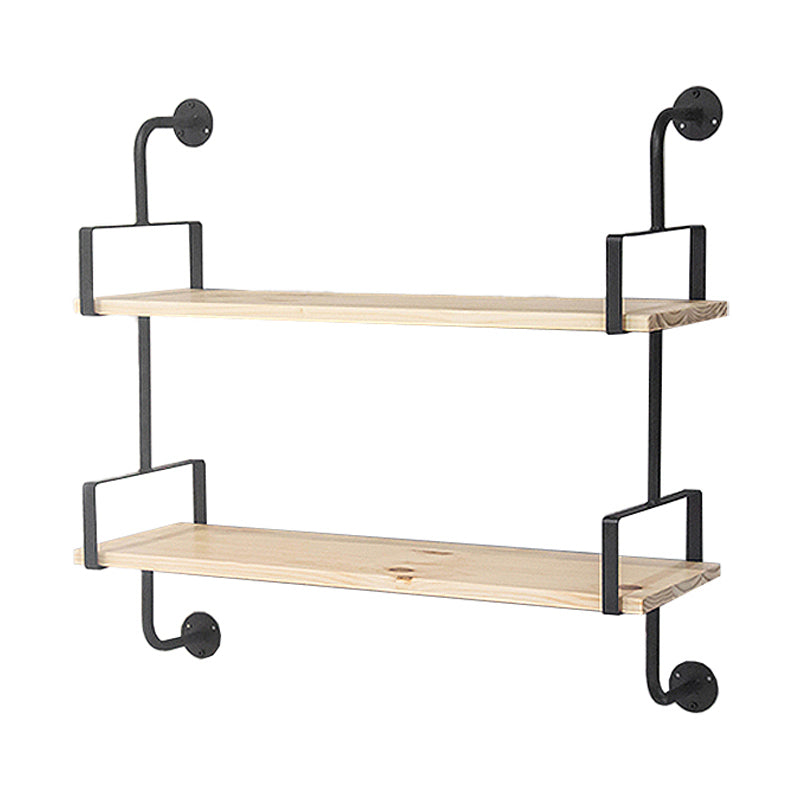 Industrial Wooden Floating Bookshelf Home Wall Mounted Bookcase