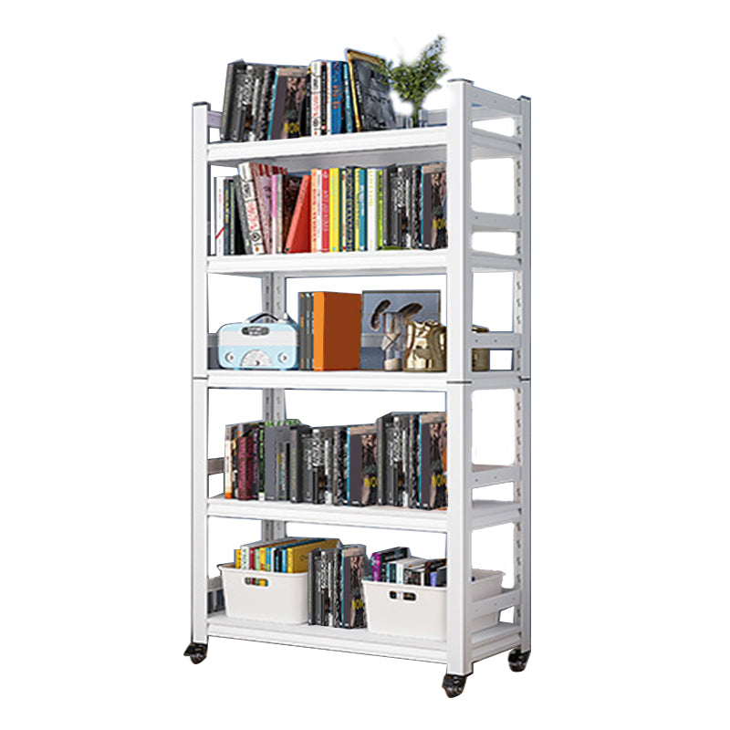 Open Standard Bookshelf Modern Minimalist Metal Rectangular Bookcase 27.6"L x 11.8"W x 63"H White Clearhalo 'Bookcases' 'furn' 'furn_bookcases' 'Furniture' 'Office Furniture' 5593445