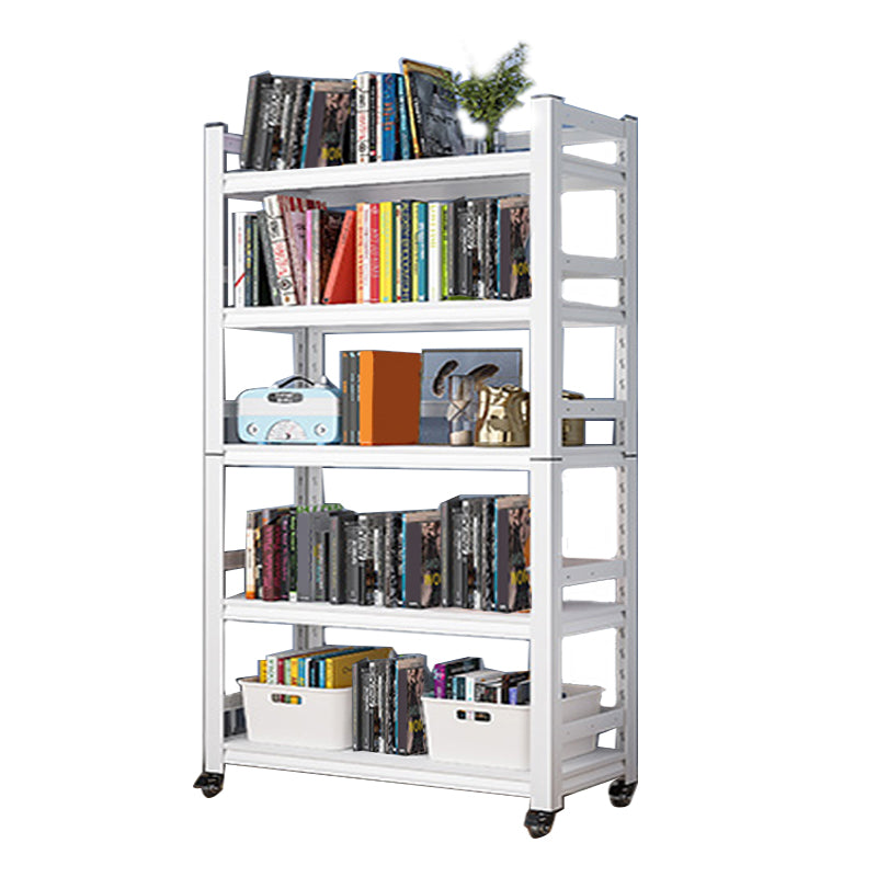 Open Standard Bookshelf Modern Minimalist Metal Rectangular Bookcase 31.5"L x 11.8"W x 63"H White Clearhalo 'Bookcases' 'furn' 'furn_bookcases' 'Furniture' 'Office Furniture' 5593447