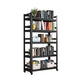 Open Standard Bookshelf Modern Minimalist Metal Rectangular Bookcase 23.6"L x 11.8"W x 63"H Black Clearhalo 'Bookcases' 'furn' 'furn_bookcases' 'Furniture' 'Office Furniture' 5593451