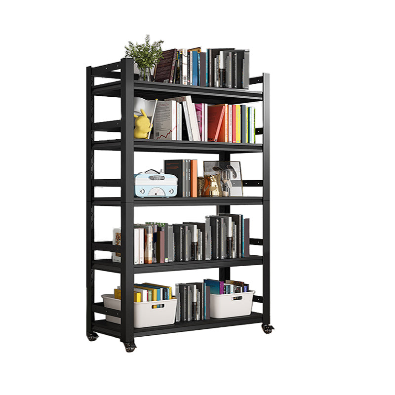 Open Standard Bookshelf Modern Minimalist Metal Rectangular Bookcase 31.5"L x 11.8"W x 63"H Black Clearhalo 'Bookcases' 'furn' 'furn_bookcases' 'Furniture' 'Office Furniture' 5593455