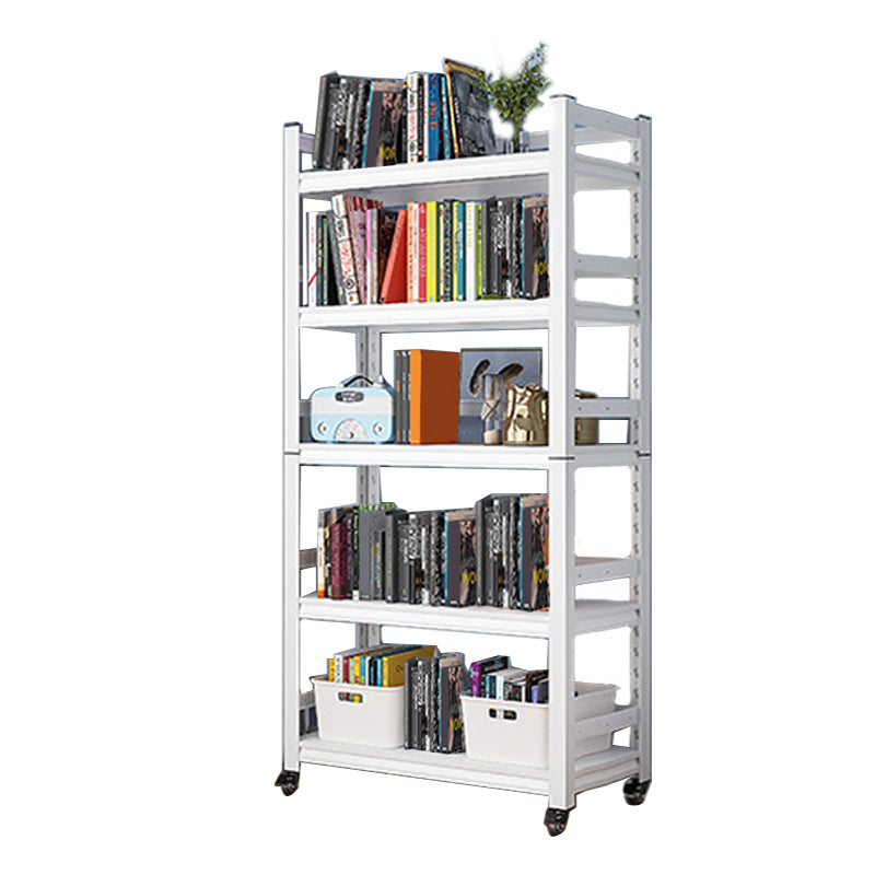 Open Standard Bookshelf Modern Minimalist Metal Rectangular Bookcase 23.6"L x 13.8"W x 63"H White Clearhalo 'Bookcases' 'furn' 'furn_bookcases' 'Furniture' 'Office Furniture' 5593457
