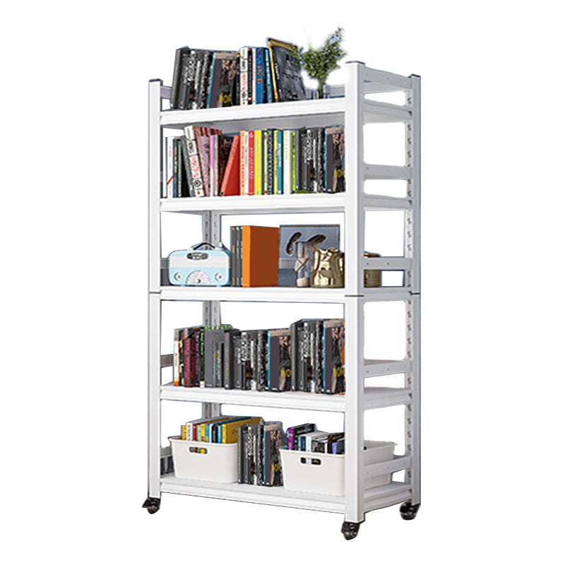 Open Standard Bookshelf Modern Minimalist Metal Rectangular Bookcase 31.5"L x 13.8"W x 63"H White Clearhalo 'Bookcases' 'furn' 'furn_bookcases' 'Furniture' 'Office Furniture' 5593459