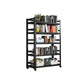 Open Standard Bookshelf Modern Minimalist Metal Rectangular Bookcase 23.6"L x 13.8"W x 63"H Black Clearhalo 'Bookcases' 'furn' 'furn_bookcases' 'Furniture' 'Office Furniture' 5593460