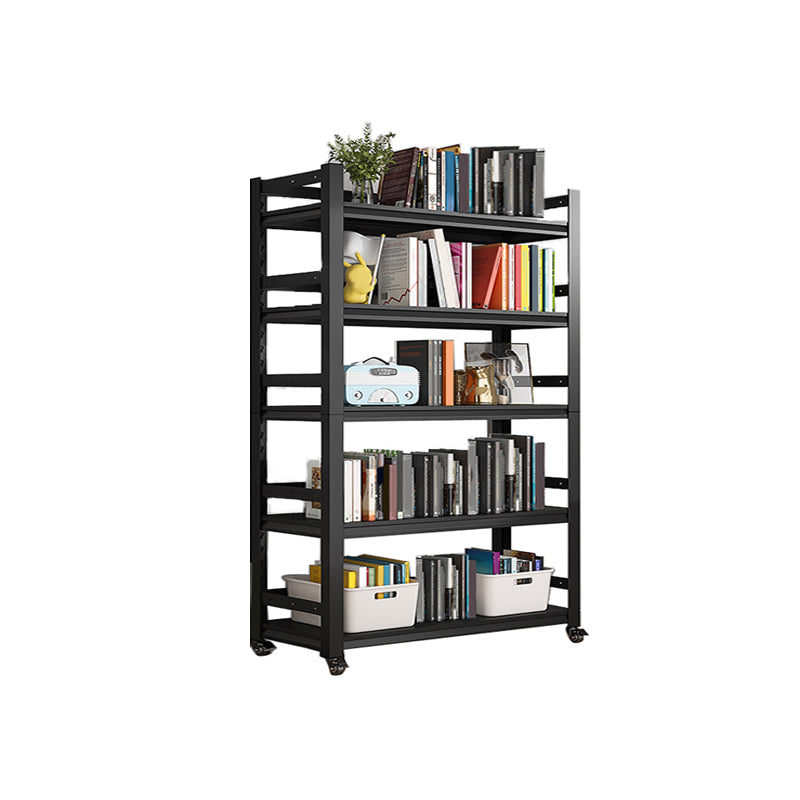 Open Standard Bookshelf Modern Minimalist Metal Rectangular Bookcase 23.6"L x 13.8"W x 63"H Black Clearhalo 'Bookcases' 'furn' 'furn_bookcases' 'Furniture' 'Office Furniture' 5593460