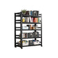 Open Standard Bookshelf Modern Minimalist Metal Rectangular Bookcase 31.5"L x 13.8"W x 63"H Black Clearhalo 'Bookcases' 'furn' 'furn_bookcases' 'Furniture' 'Office Furniture' 5593462