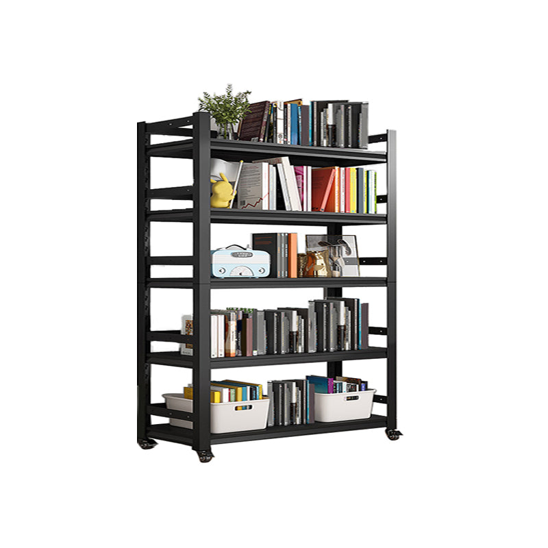 Open Standard Bookshelf Modern Minimalist Metal Rectangular Bookcase 31.5"L x 13.8"W x 63"H Black Clearhalo 'Bookcases' 'furn' 'furn_bookcases' 'Furniture' 'Office Furniture' 5593462