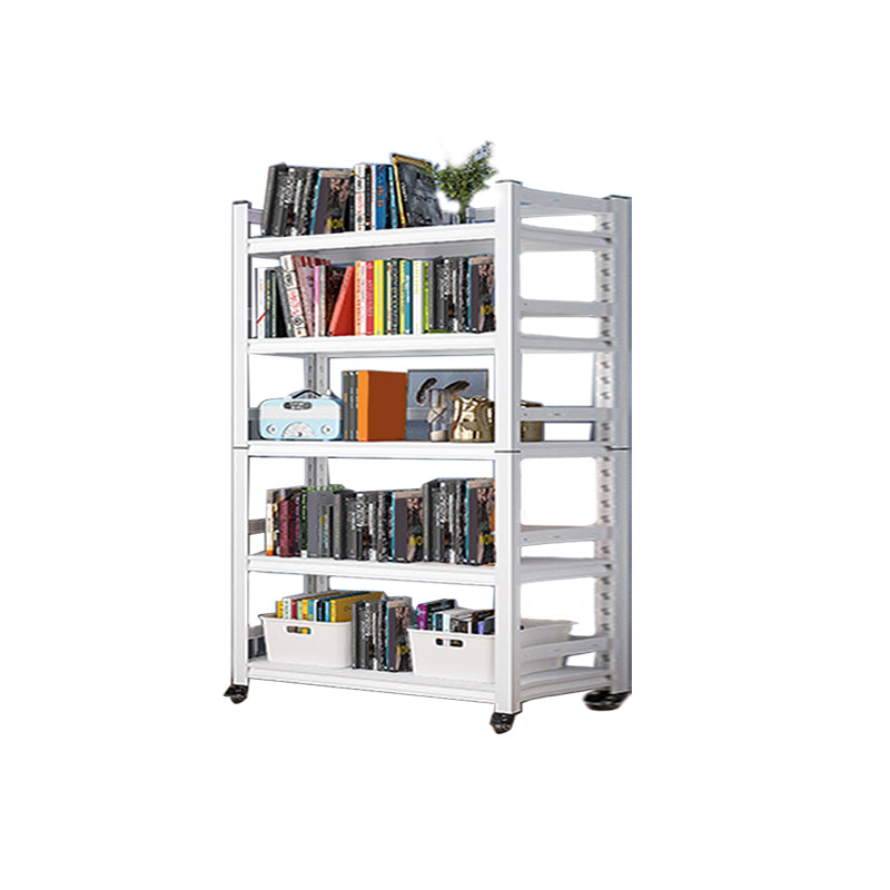 Open Standard Bookshelf Modern Minimalist Metal Rectangular Bookcase 27.6"L x 15.7"W x 63"H White Clearhalo 'Bookcases' 'furn' 'furn_bookcases' 'Furniture' 'Office Furniture' 5593465