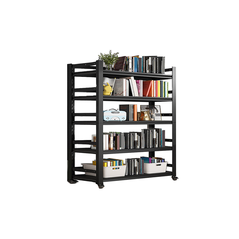 Open Standard Bookshelf Modern Minimalist Metal Rectangular Bookcase 23.6"L x 15.7"W x 63"H Black Clearhalo 'Bookcases' 'furn' 'furn_bookcases' 'Furniture' 'Office Furniture' 5593469