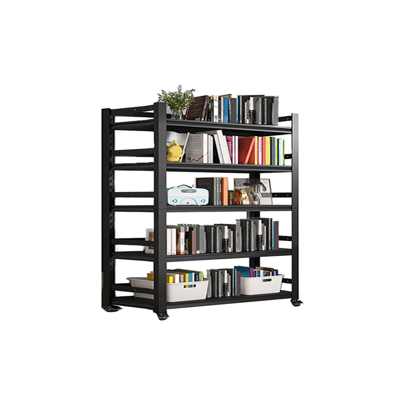 Open Standard Bookshelf Modern Minimalist Metal Rectangular Bookcase 27.6"L x 15.7"W x 63"H Black Clearhalo 'Bookcases' 'furn' 'furn_bookcases' 'Furniture' 'Office Furniture' 5593470