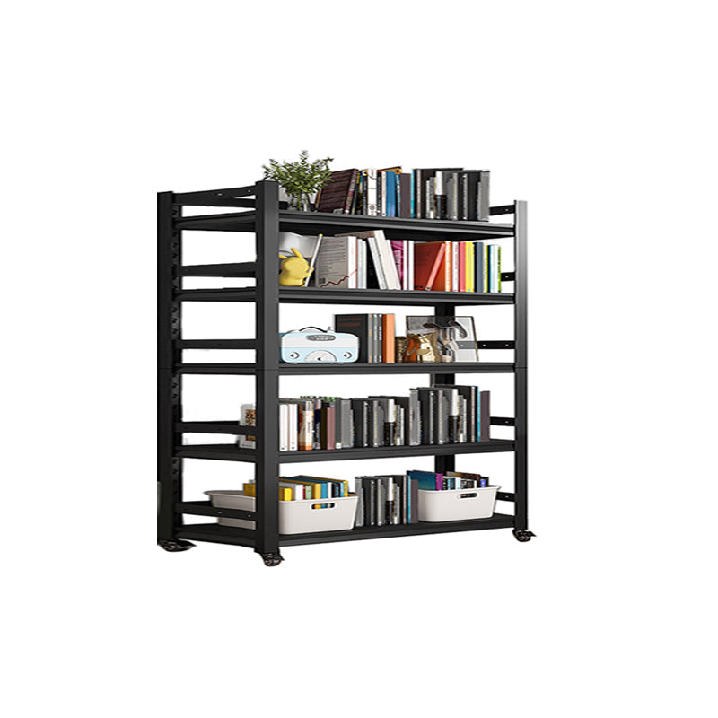 Open Standard Bookshelf Modern Minimalist Metal Rectangular Bookcase 31.5"L x 15.7"W x 63"H Black Clearhalo 'Bookcases' 'furn' 'furn_bookcases' 'Furniture' 'Office Furniture' 5593471