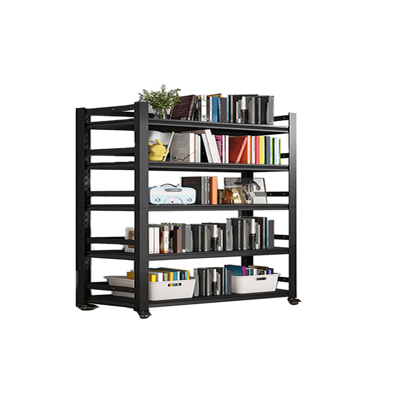 Open Standard Bookshelf Modern Minimalist Metal Rectangular Bookcase 39.4"L x 15.7"W x 63"H Black Clearhalo 'Bookcases' 'furn' 'furn_bookcases' 'Furniture' 'Office Furniture' 5593472