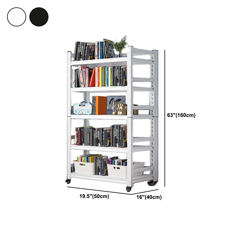 Open Standard Bookshelf Modern Minimalist Metal Rectangular Bookcase Clearhalo 'Bookcases' 'furn' 'furn_bookcases' 'Furniture' 'Office Furniture' 5593476