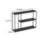 Console di rettangolo metallico contemporaneo Tabella 1 scaffale per pavimenti con console nera