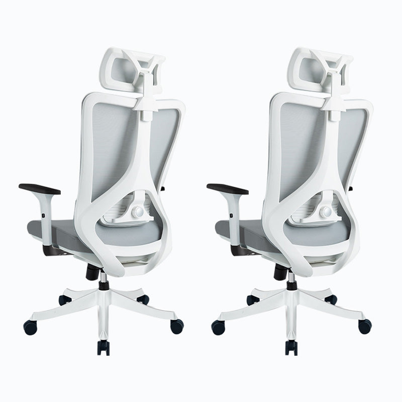 Black / Grey Mesh Office Chair Nylon Frame Rotatable Desk Chair with Wheels White 2 Piece Set Clearhalo 'furn' 'furn_office_chair' 'Furniture' 'Office Chairs' 'Office Furniture' 'office_chair' 5593682