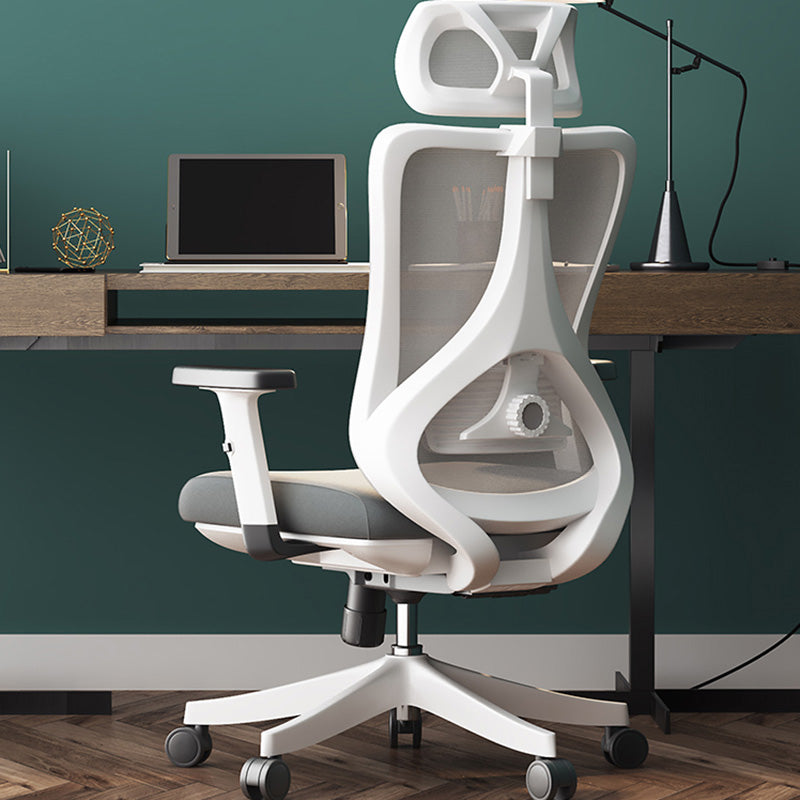 Black / Grey Mesh Office Chair Nylon Frame Rotatable Desk Chair with Wheels Clearhalo 'furn' 'furn_office_chair' 'Furniture' 'Office Chairs' 'Office Furniture' 'office_chair' 5593683