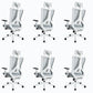 Black / Grey Mesh Office Chair Nylon Frame Rotatable Desk Chair with Wheels White 6 Piece Set Clearhalo 'furn' 'furn_office_chair' 'Furniture' 'Office Chairs' 'Office Furniture' 'office_chair' 5593687