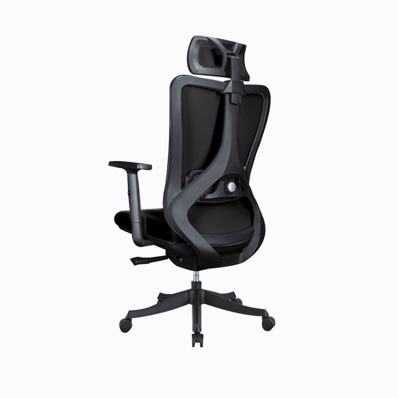 Black / Grey Mesh Office Chair Nylon Frame Rotatable Desk Chair with Wheels Black 1 Piece Clearhalo 'furn' 'furn_office_chair' 'Furniture' 'Office Chairs' 'Office Furniture' 'office_chair' 5593690