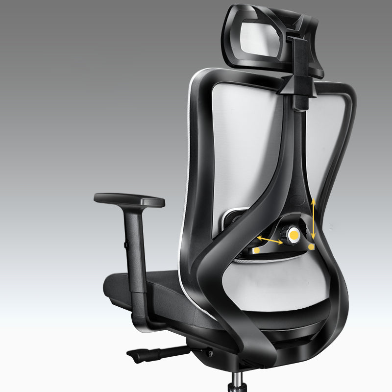 Black / Grey Mesh Office Chair Nylon Frame Rotatable Desk Chair with Wheels Clearhalo 'furn' 'furn_office_chair' 'Furniture' 'Office Chairs' 'Office Furniture' 'office_chair' 5593695